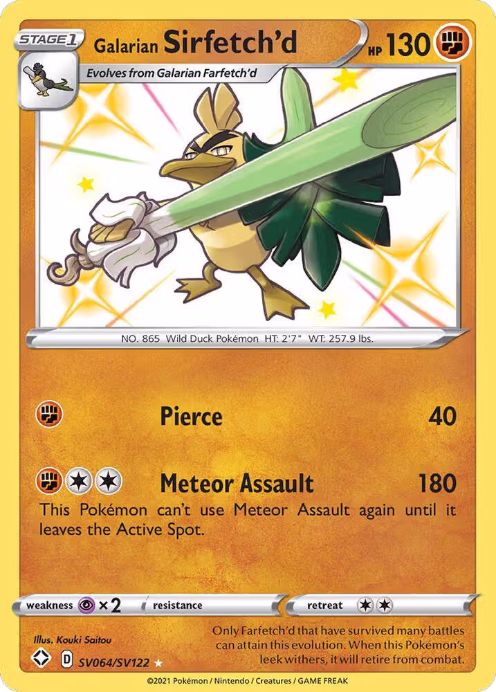 Galarian Sirfetch'd (SV064/SV122), Shining Fates: Shiny Vault — Pokémon card price
