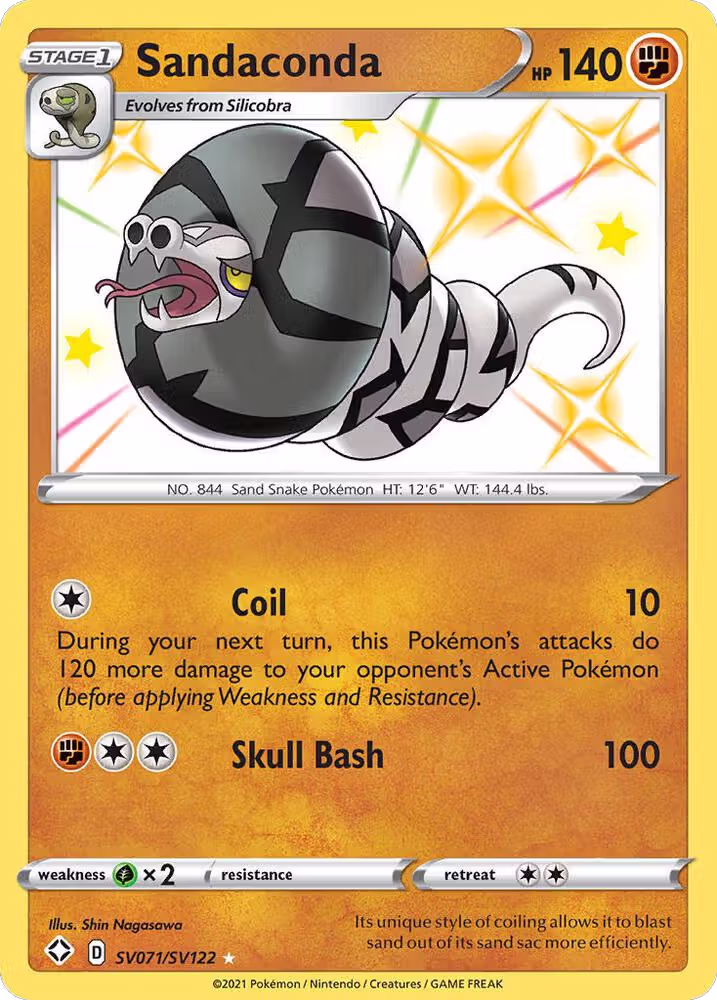 Sandaconda (SV071/SV122), Shining Fates: Shiny Vault — Pokémon card price