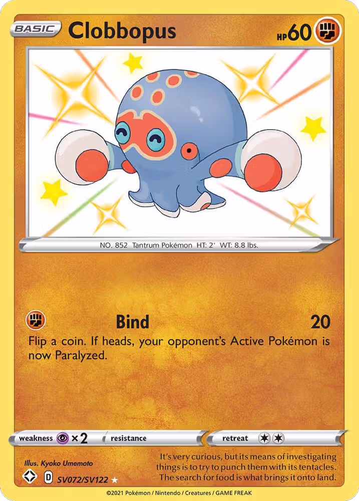 Clobbopus (SV072/SV122), Shining Fates: Shiny Vault — Pokémon card price