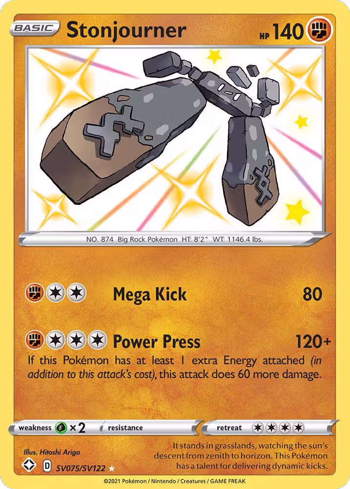 Stonjourner (SV075/SV122), Shining Fates: Shiny Vault — Pokémon card price