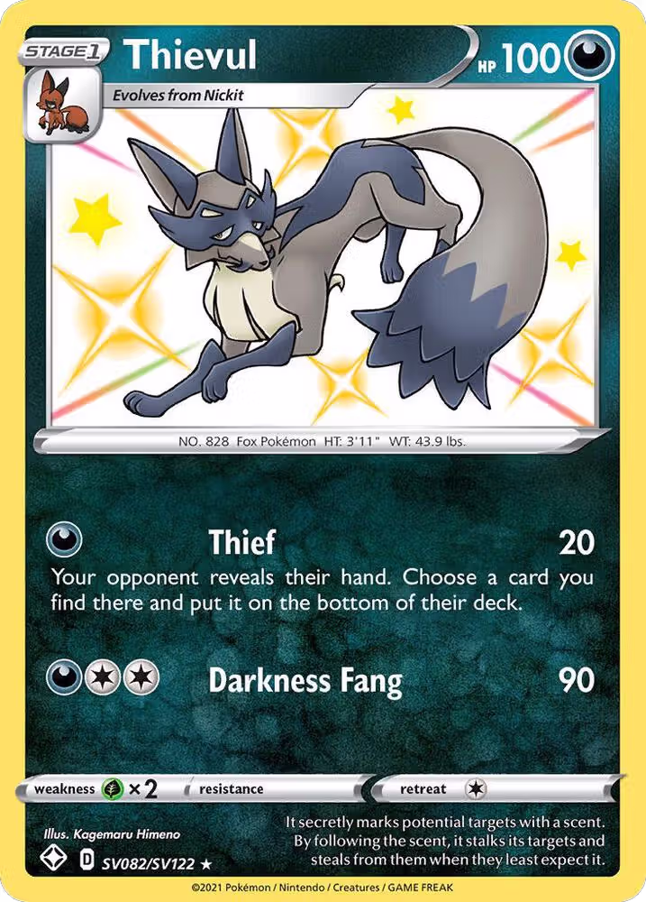 Thievul (SV082/SV122), Shining Fates: Shiny Vault — Pokémon card price