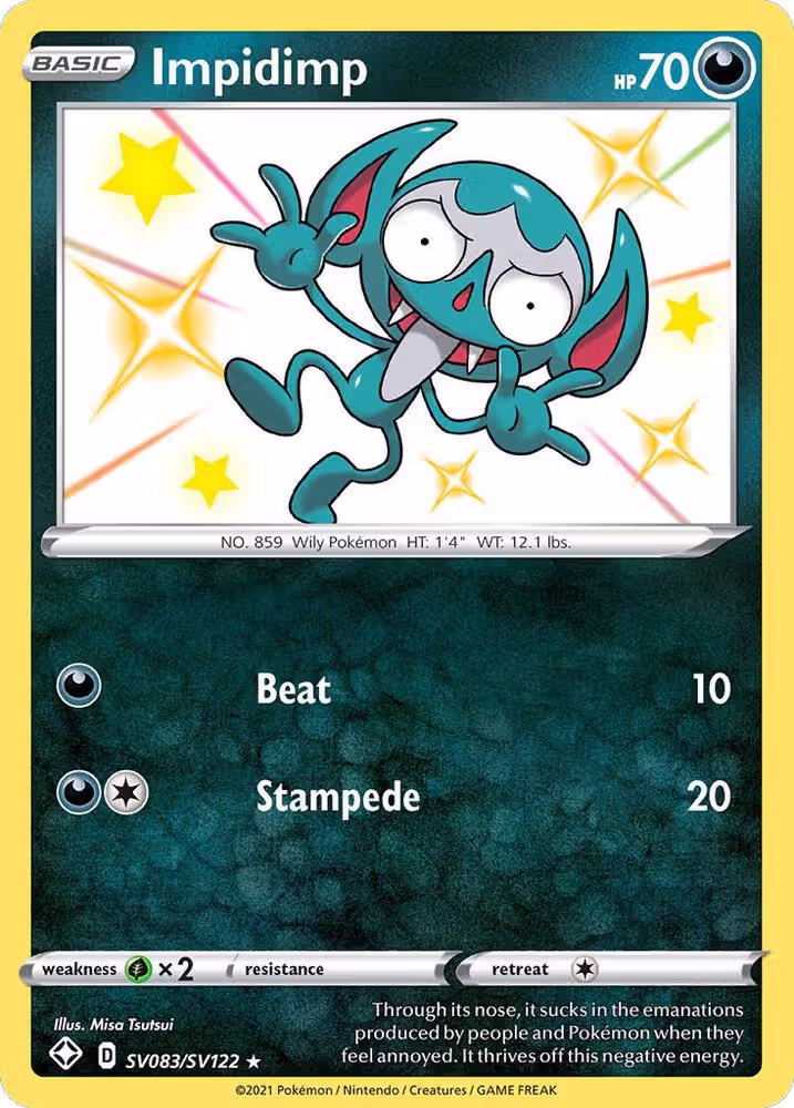 Impidimp (SV083/SV122), Shining Fates: Shiny Vault — Pokémon card price