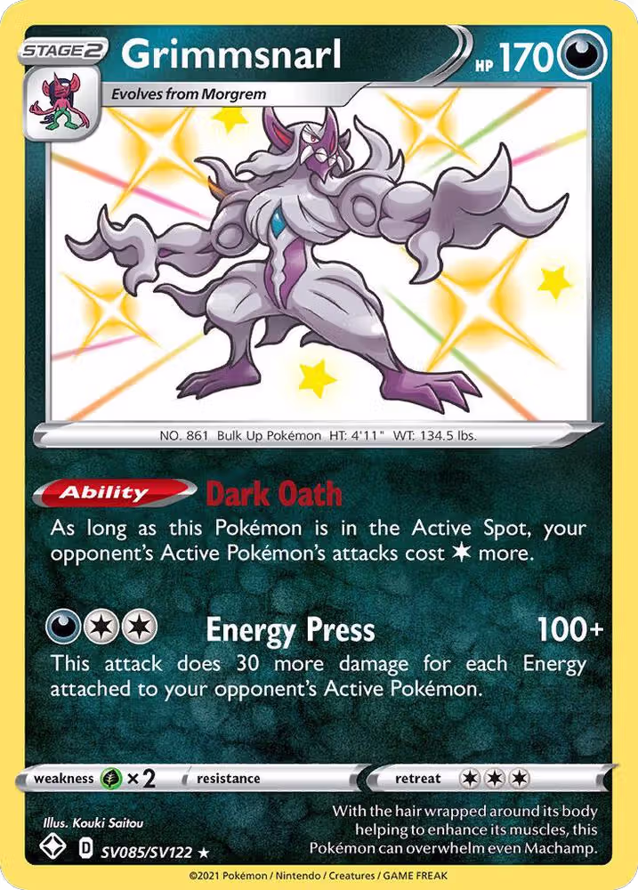 Grimmsnarl (SV085/SV122), Shining Fates: Shiny Vault — Pokémon card price