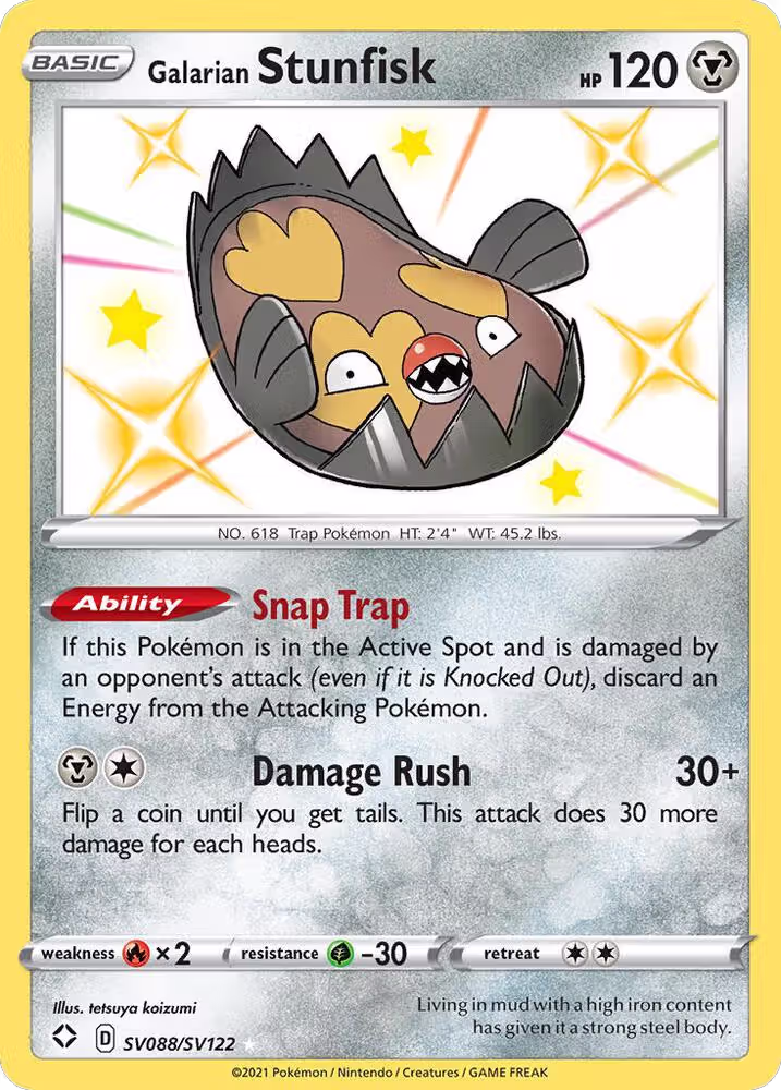 Galarian Stunfisk (SV088/SV122), Shining Fates: Shiny Vault — Pokémon card price
