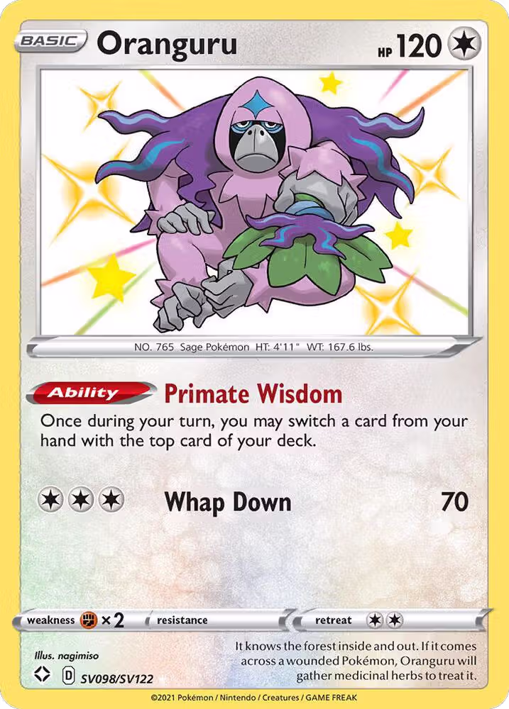Oranguru (SV098/SV122), Shining Fates: Shiny Vault — Pokémon card price