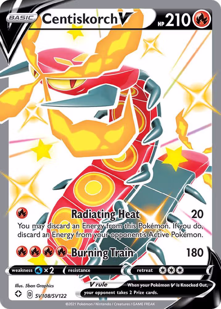 Centiskorch V (SV108/SV122), Shining Fates: Shiny Vault — Pokémon card price