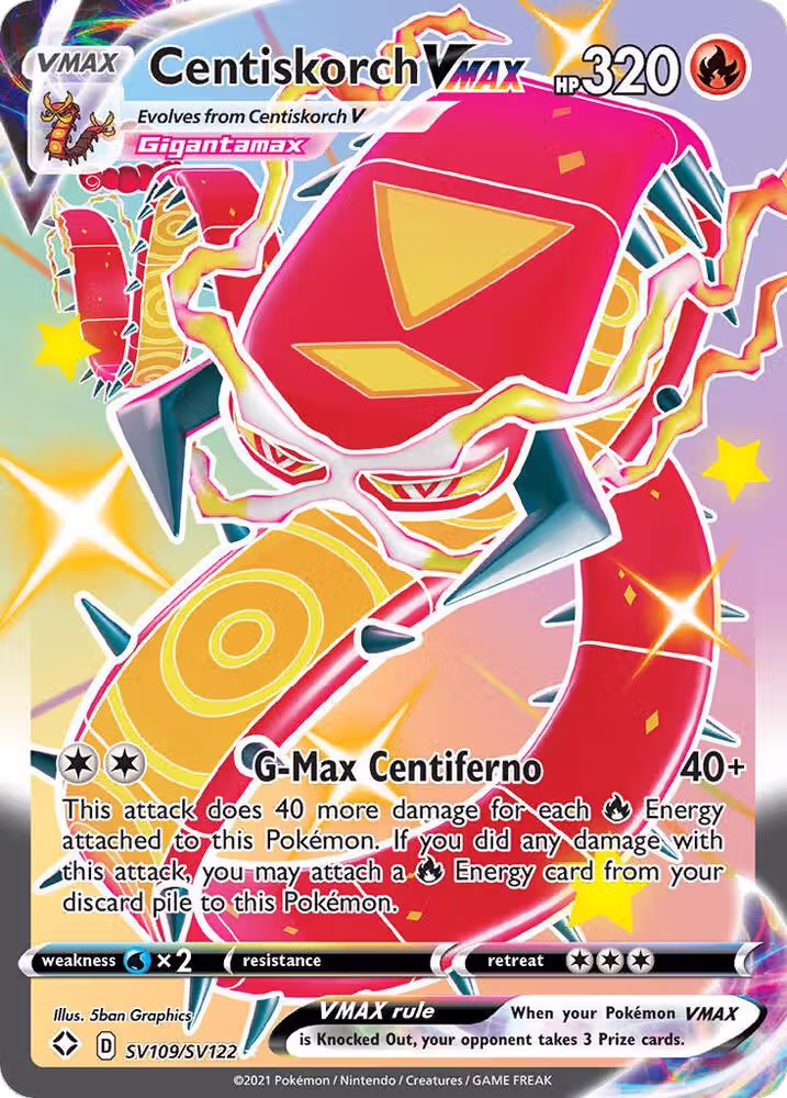 Centiskorch VMAX (SV109/SV122), Shining Fates: Shiny Vault — Pokémon card price