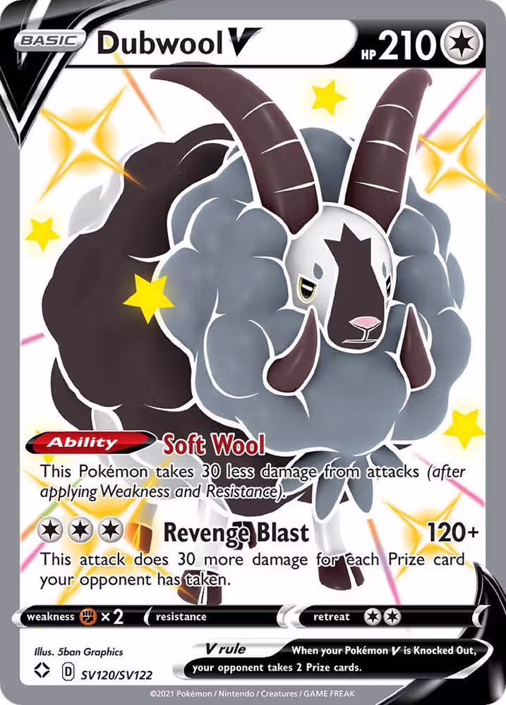 Dubwool V (SV120/SV122), Shining Fates: Shiny Vault — Pokémon card price