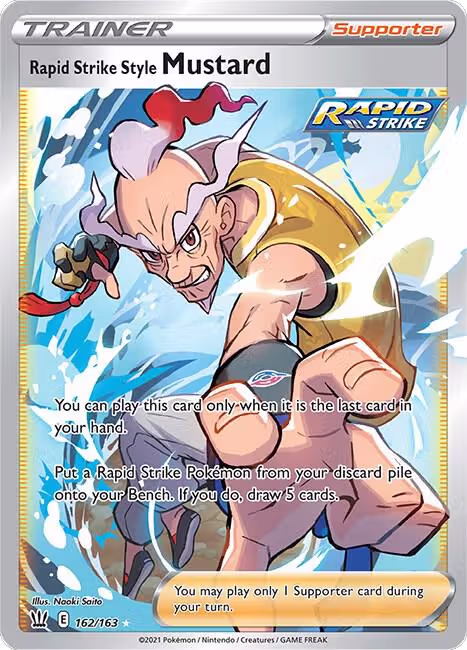 Rapid Strike Style Mustard (Full Art) (162/163), Battle Styles — Pokémon card price