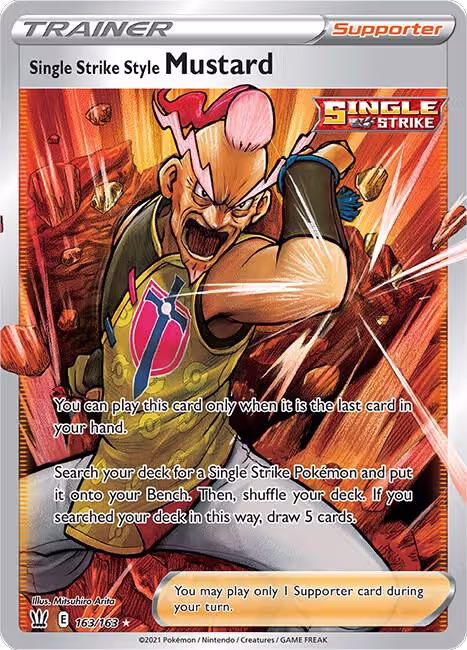Single Strike Style Mustard (Full Art) (163/163), Battle Styles — Pokémon card price