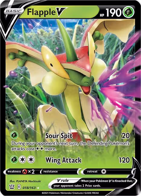 Flapple V (018/163), Battle Styles — Pokémon card price