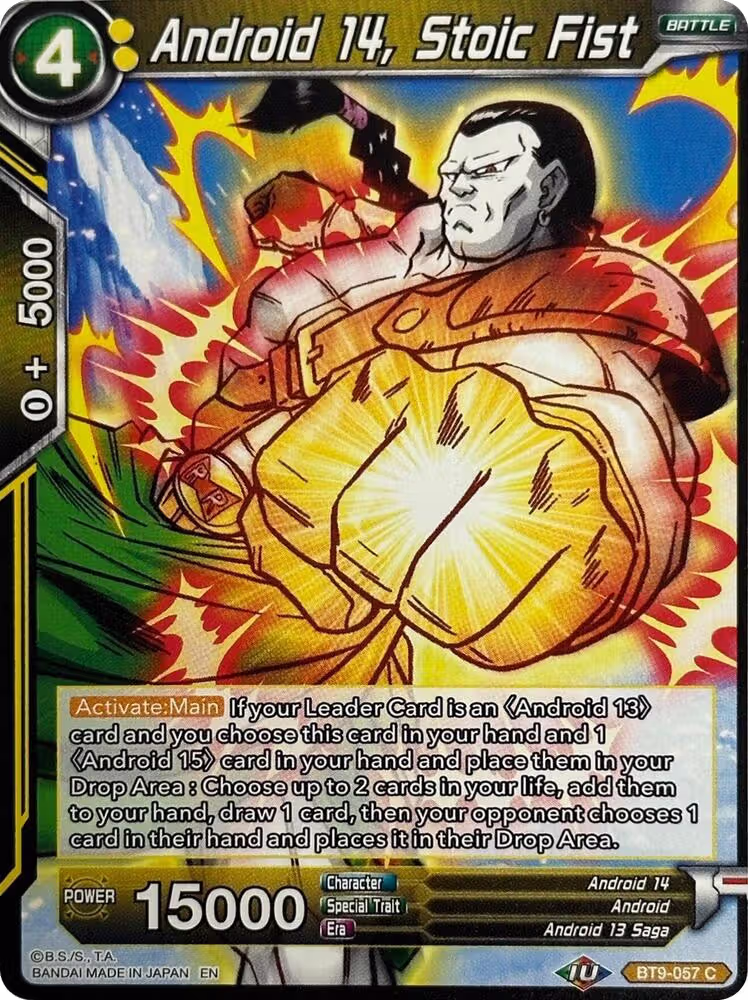 Android 14, Stoic Fist (Reprint) (BT9-057), Battle Evolution Booster — DB Super card price