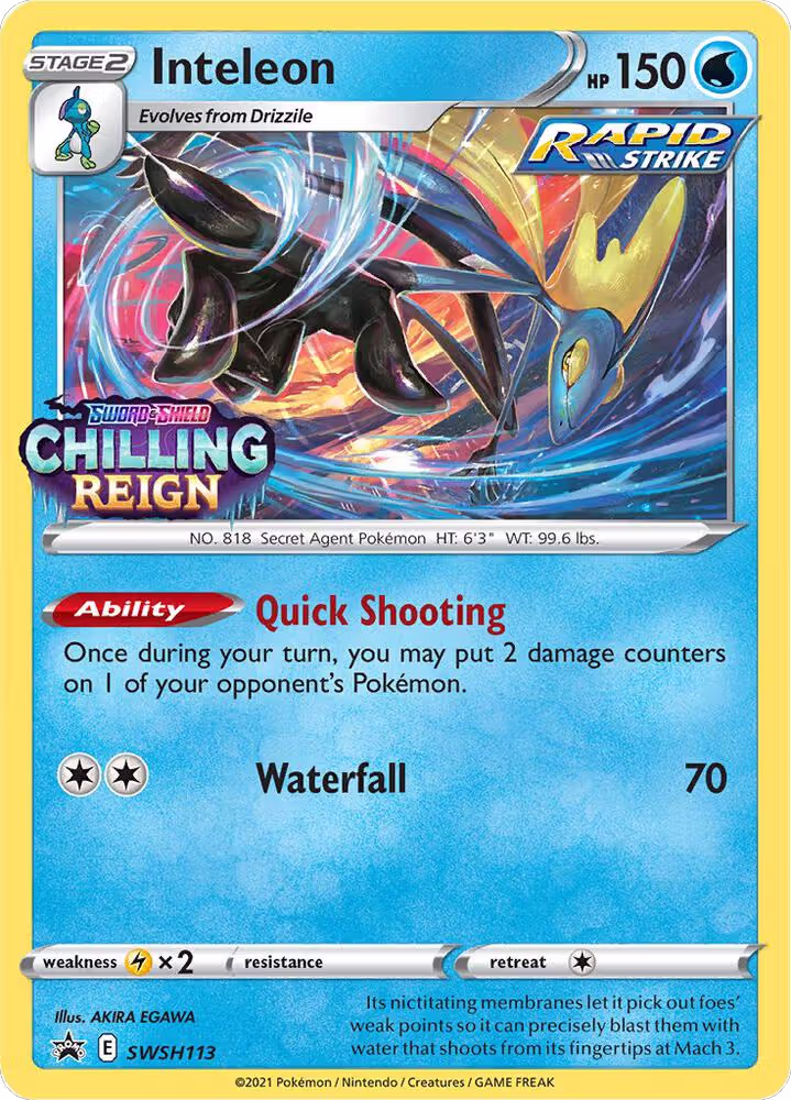 Inteleon - SWSH113 (Prerelease) (SWSH113), Sword & Shield Promo Cards — Pokémon card price