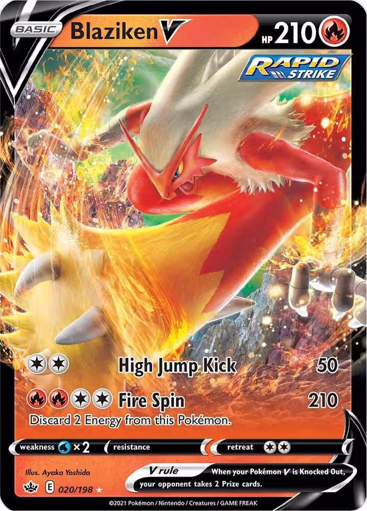 Blaziken V (020/198), Chilling Reign — Pokémon card price