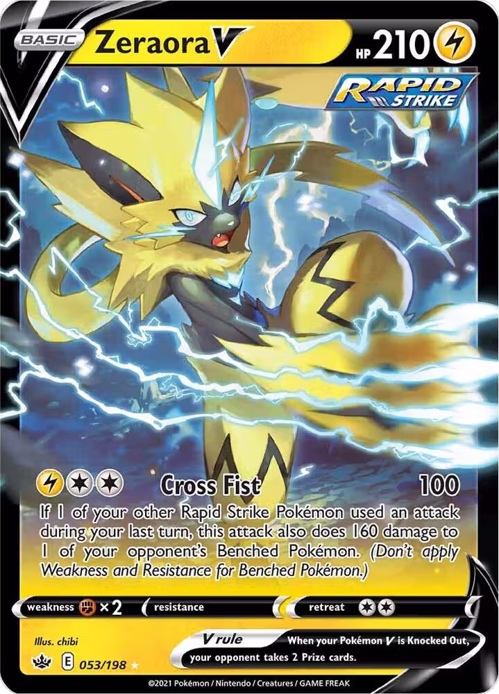 Zeraora V (053/198), Chilling Reign — Pokémon card price