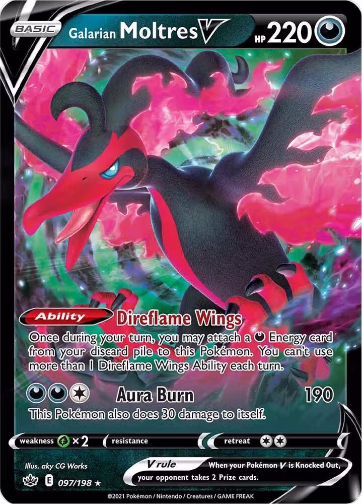 Galarian Moltres V (097/198), Chilling Reign — Pokémon card price