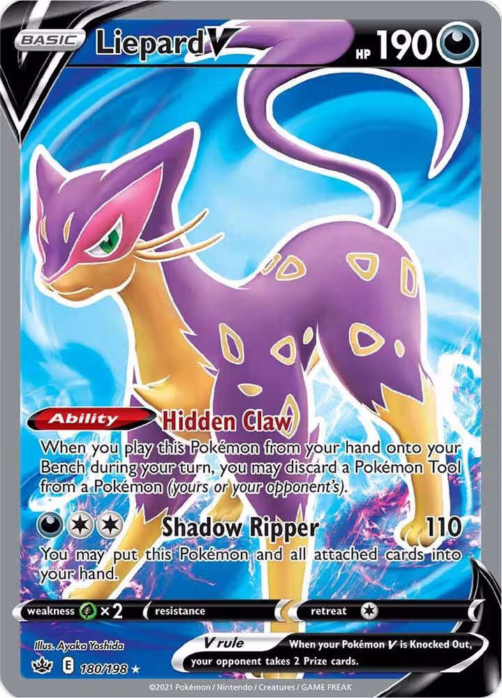 Liepard V (Full Art) (180/198), Chilling Reign — Pokémon card price