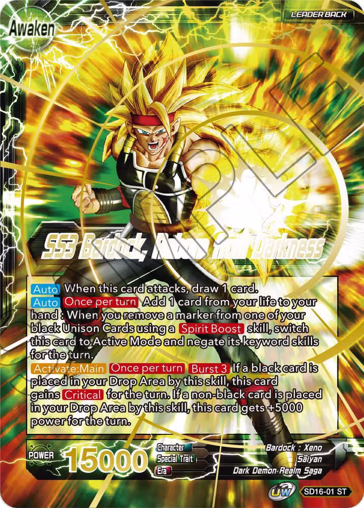 Masked Saiyan // SS3 Bardock, Reborn from Darkness (SD16-01), Cross Spirits — DB Super card price