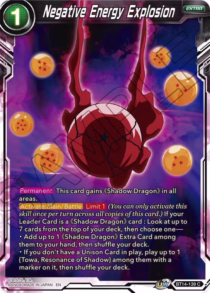 Negative Energy Explosion (BT14-139), Cross Spirits — DB Super card price