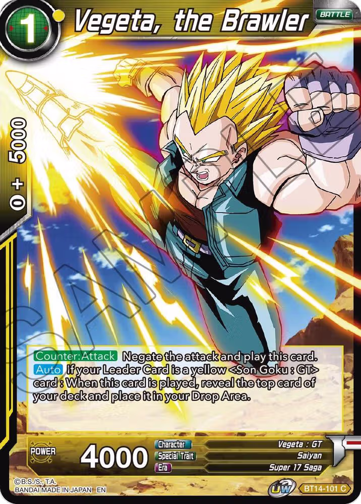 Vegeta, the Brawler (BT14-101), Cross Spirits — DB Super card price