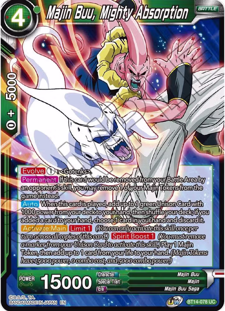 Majin Buu, Mighty Absorption (BT14-078), Cross Spirits — DB Super card price