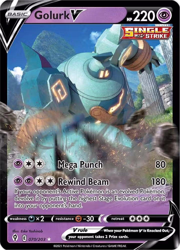 Golurk V (070/203), Evolving Skies — Pokémon card price
