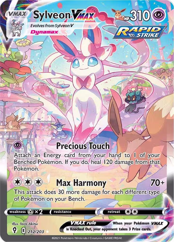 Sylveon VMAX (Alternate Art Secret) (212/203), Evolving Skies — Pokémon card price