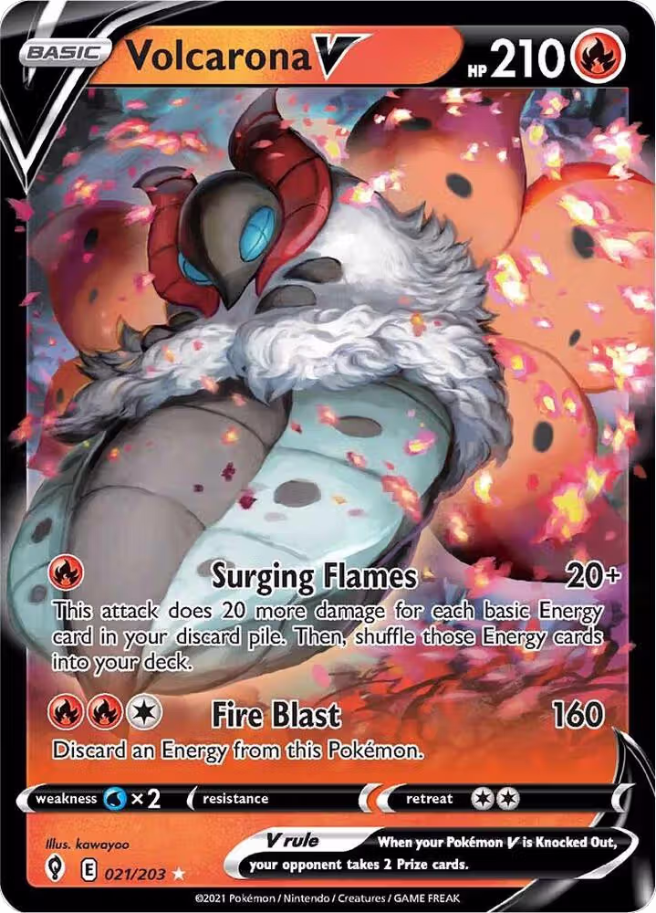 Volcarona V (021/203), Evolving Skies — Pokémon card price