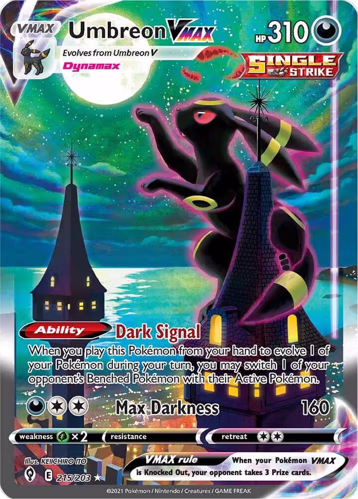 Umbreon VMAX (Alternate Art Secret) — one of the most expensive Pokémon cards