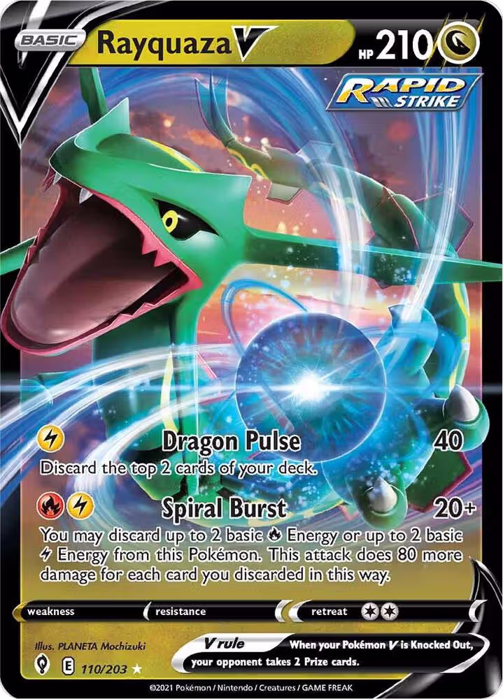 Rayquaza V (110/203), Evolving Skies — Pokémon card price