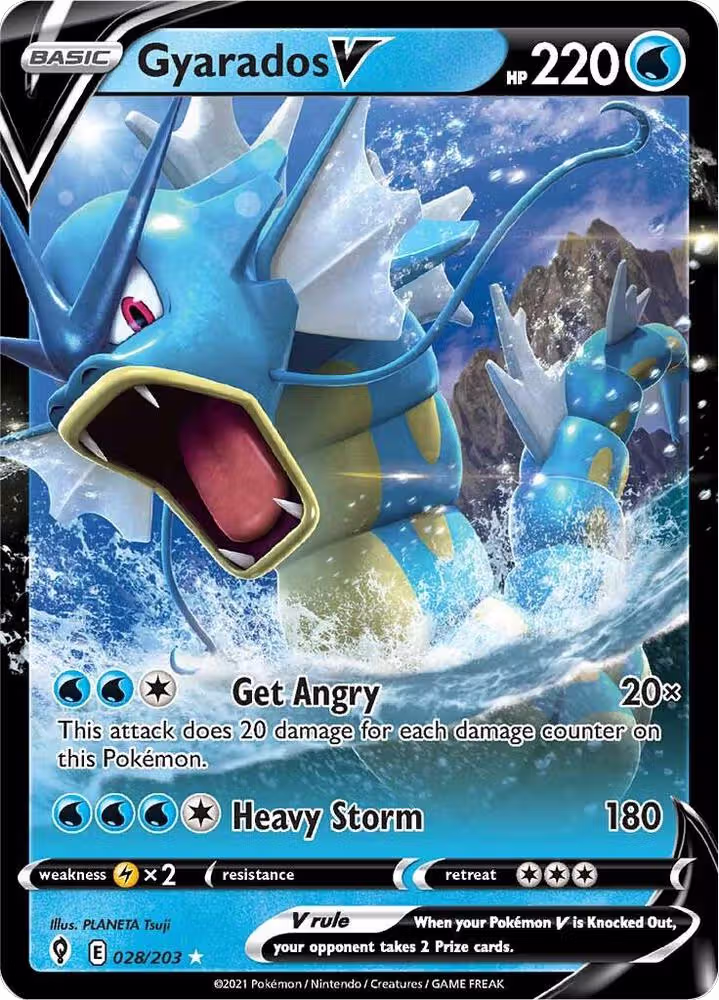 Gyarados V (028/203), Evolving Skies — Pokémon card price