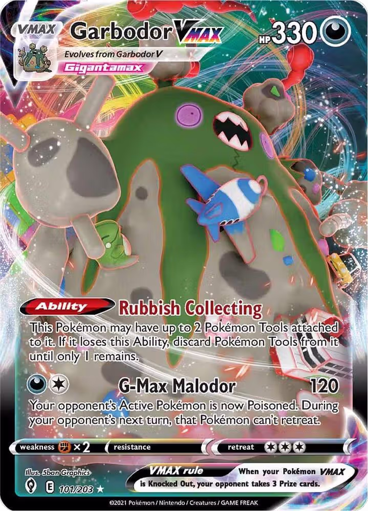 Garbodor VMAX (101/203), Evolving Skies — Pokémon card price