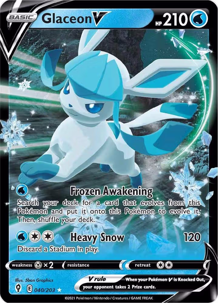 Glaceon V (040/203), Evolving Skies — Pokémon card price