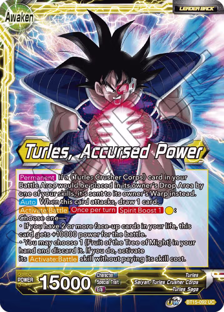 Turles // Turles, Accursed Power (BT15-092), Saiyan Showdown — DB Super card price