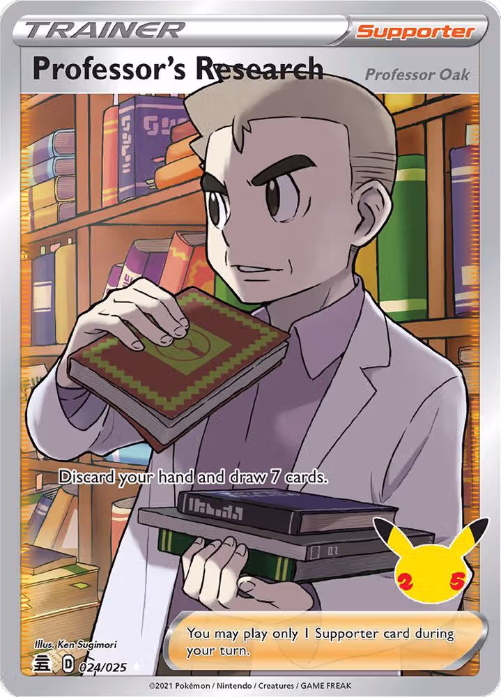 Professor's Research [Professor Oak] (Full Art) (024/025), Celebrations — Pokémon card price