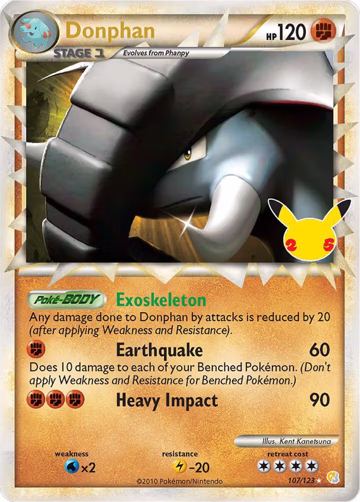 Donphan (Prime) (107/123), Celebrations: Classic Collection — Pokémon card price