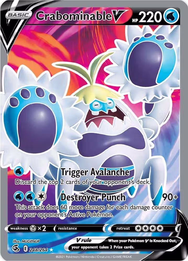 Crabominable V (Full Art) (248/264), Fusion Strike — Pokémon card price