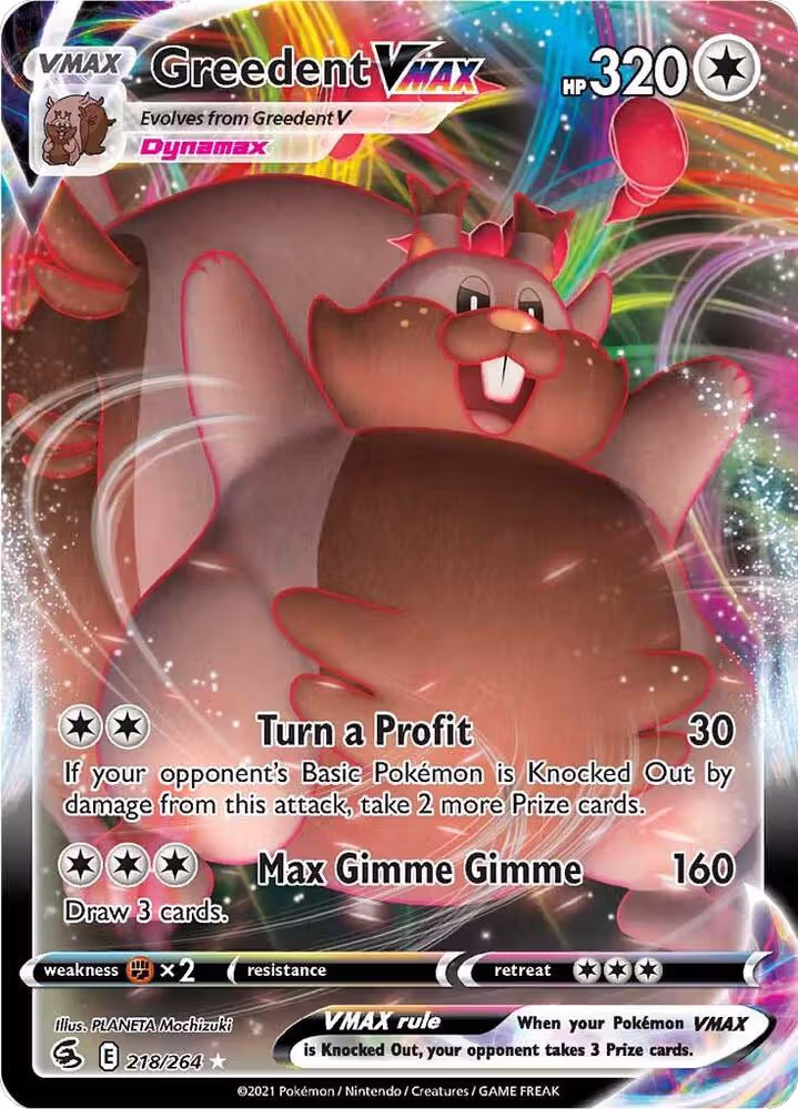 Greedent VMAX (218/264), Fusion Strike — Pokémon card price