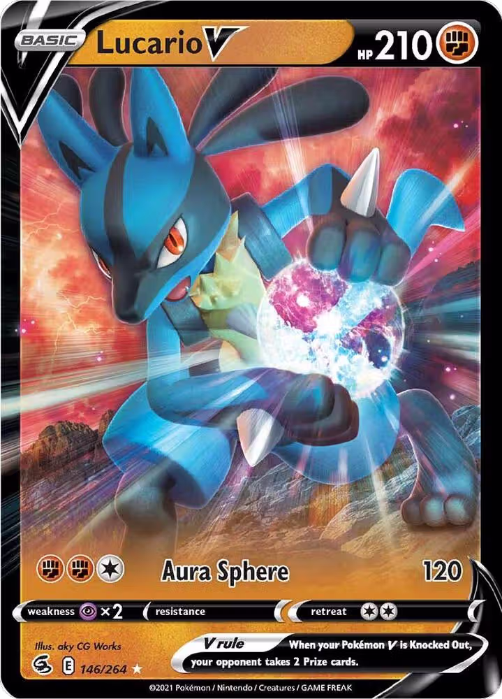 Lucario V (146/264), Fusion Strike — Pokémon card price
