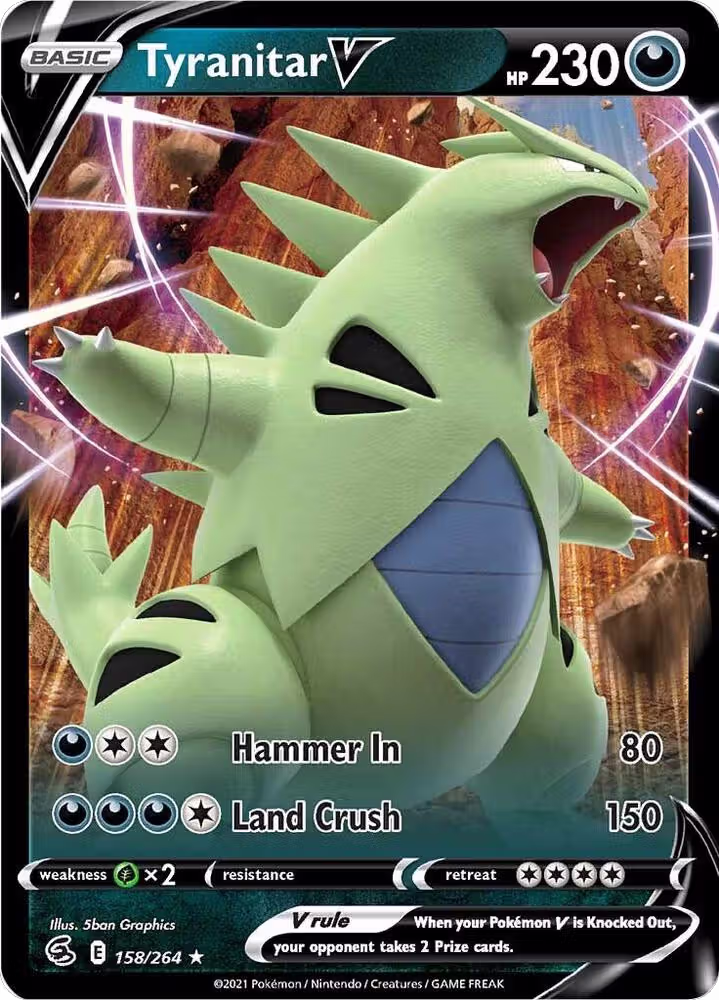 Tyranitar V (158/264), Fusion Strike — Pokémon card price