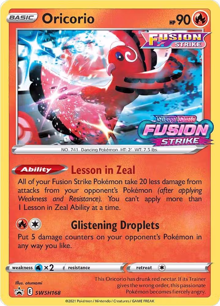 Oricorio - SWSH168 (Prerelease) (SWSH168), Sword & Shield Promo Cards — Pokémon card price