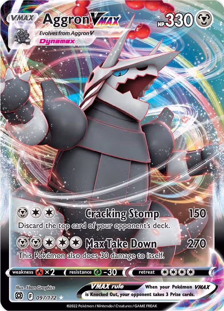 Aggron VMAX (097/172), Brilliant Stars — Pokémon card price