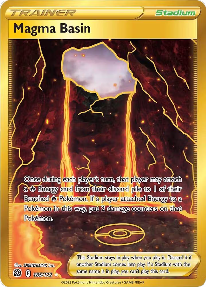 Magma Basin (Secret) (185/172), Brilliant Stars — Pokémon card price