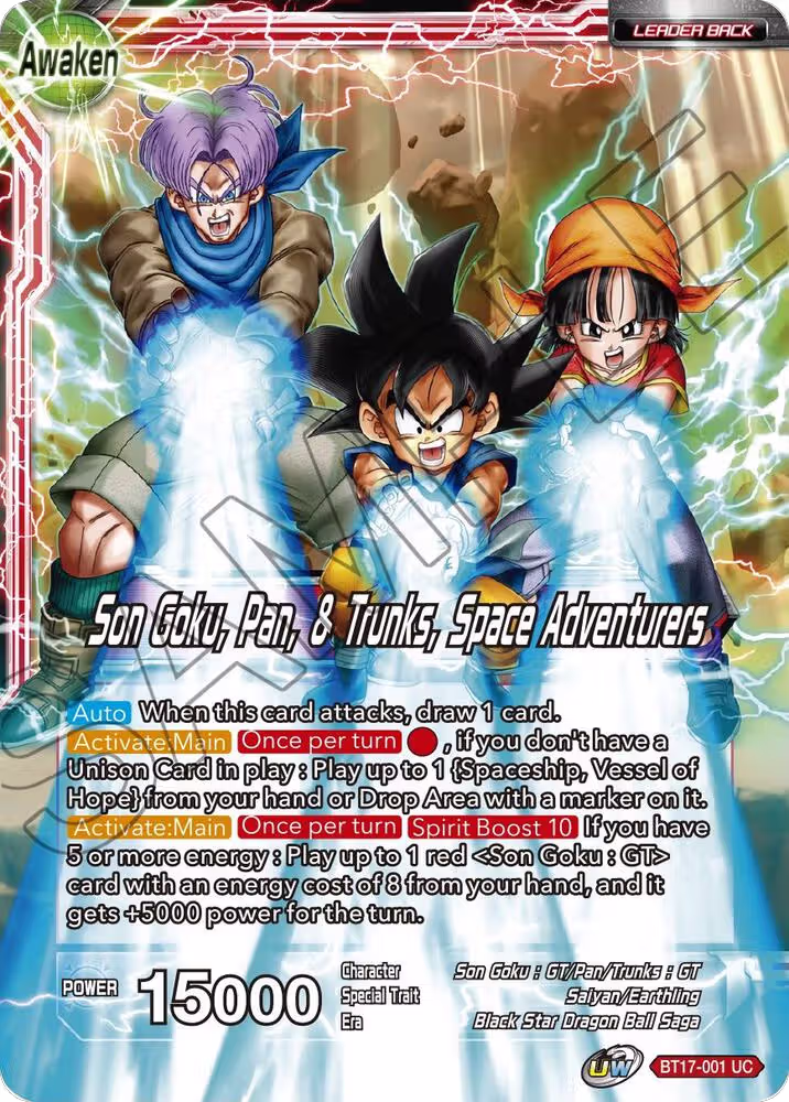 Son Goku // Son Goku, Pan, & Trunks, Space Adventurers (BT17-001), Ultimate Squad — DB Super card price