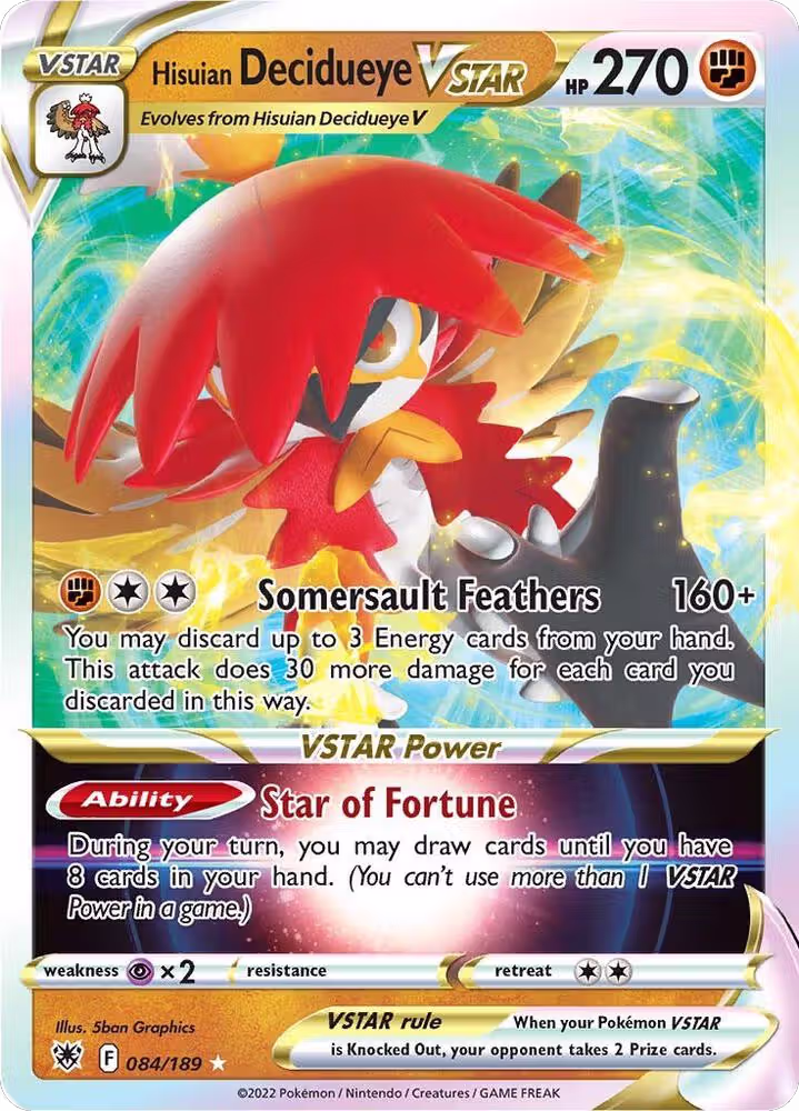 Hisuian Decidueye VSTAR (084/189), Astral Radiance — Pokémon card price