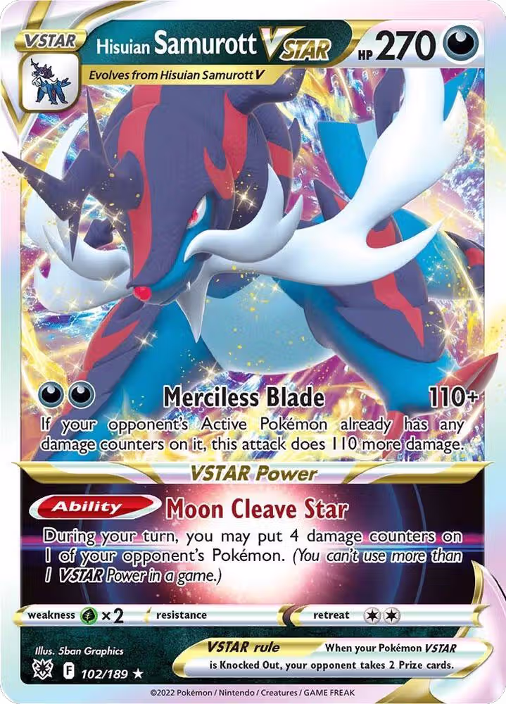 Hisuian Samurott VSTAR (102/189), Astral Radiance — Pokémon card price