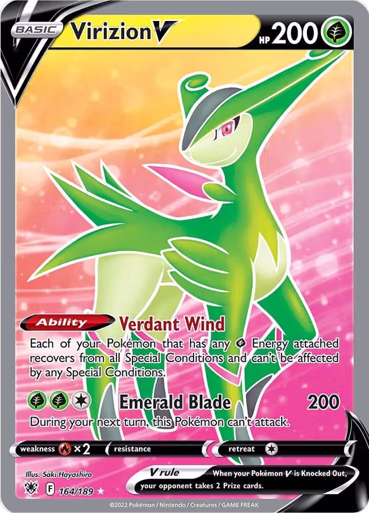 Virizion V (Full Art) (164/189), Astral Radiance — Pokémon card price