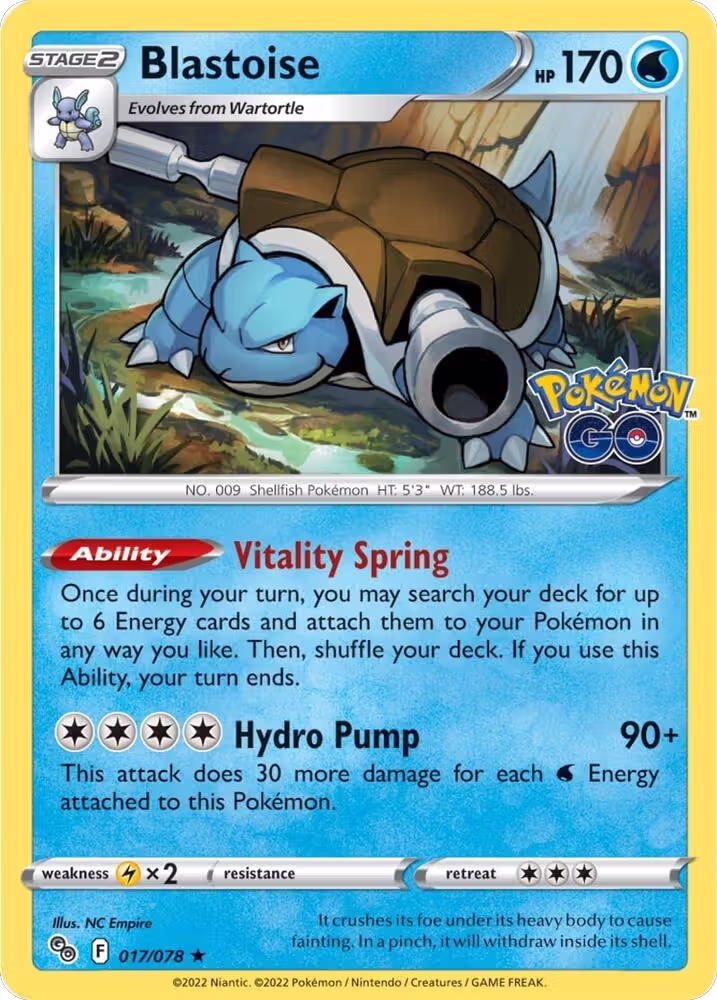 Blastoise (017/078), Pokemon GO — Pokémon card price