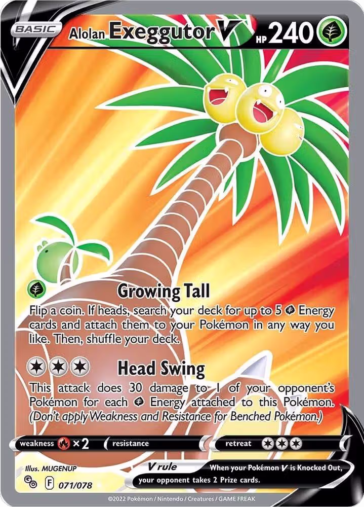 Alolan Exeggutor V (Full Art) (071/078), Pokemon GO — Pokémon card price