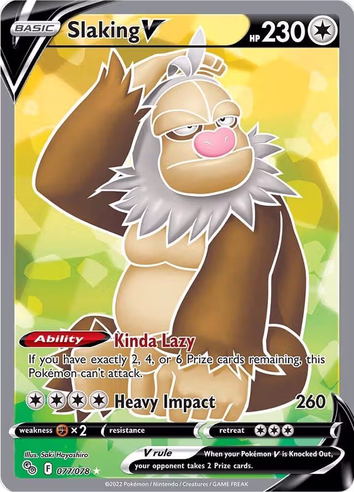 Slaking V (Full Art) (077/078), Pokemon GO — Pokémon card price